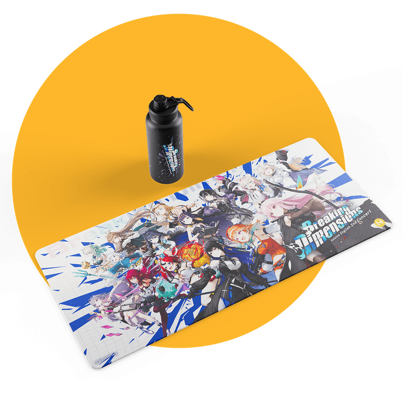 hololive English 2nd Concert « Breaking Dimensions » Bouteille d’eau et sous-main Bundle