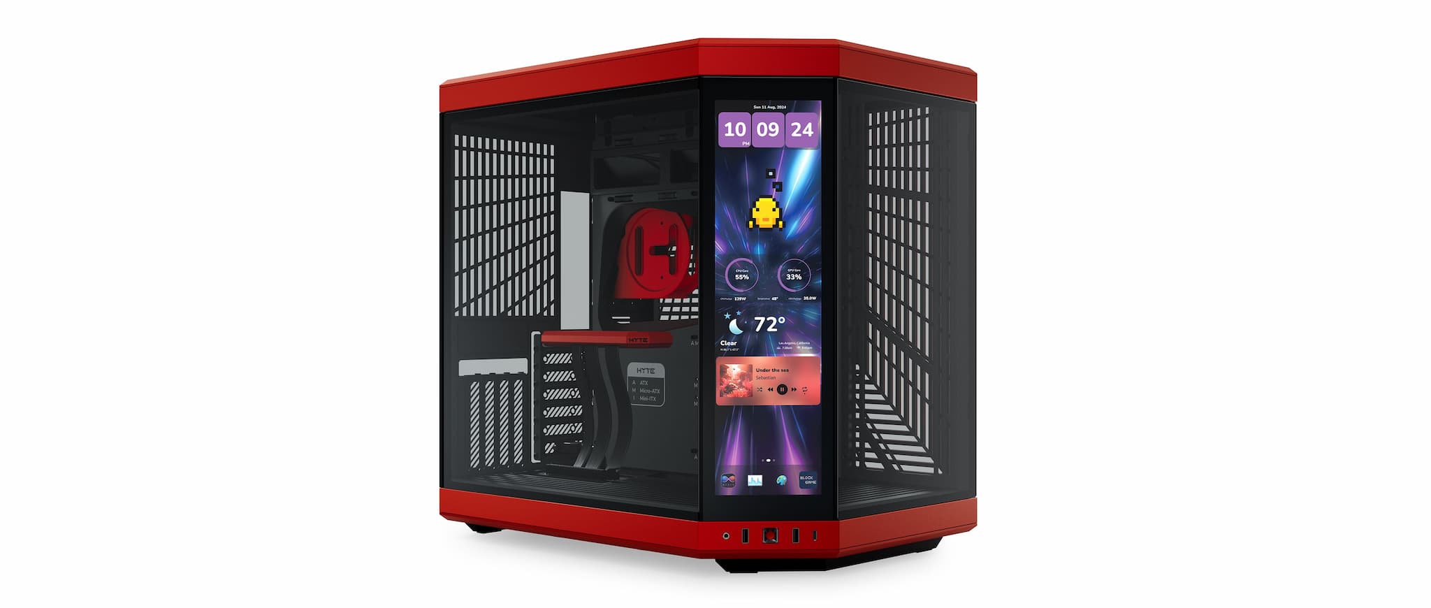 Y70 touch infinite - Our New PC Case with LCD Screen - Black Cherry | HYTE