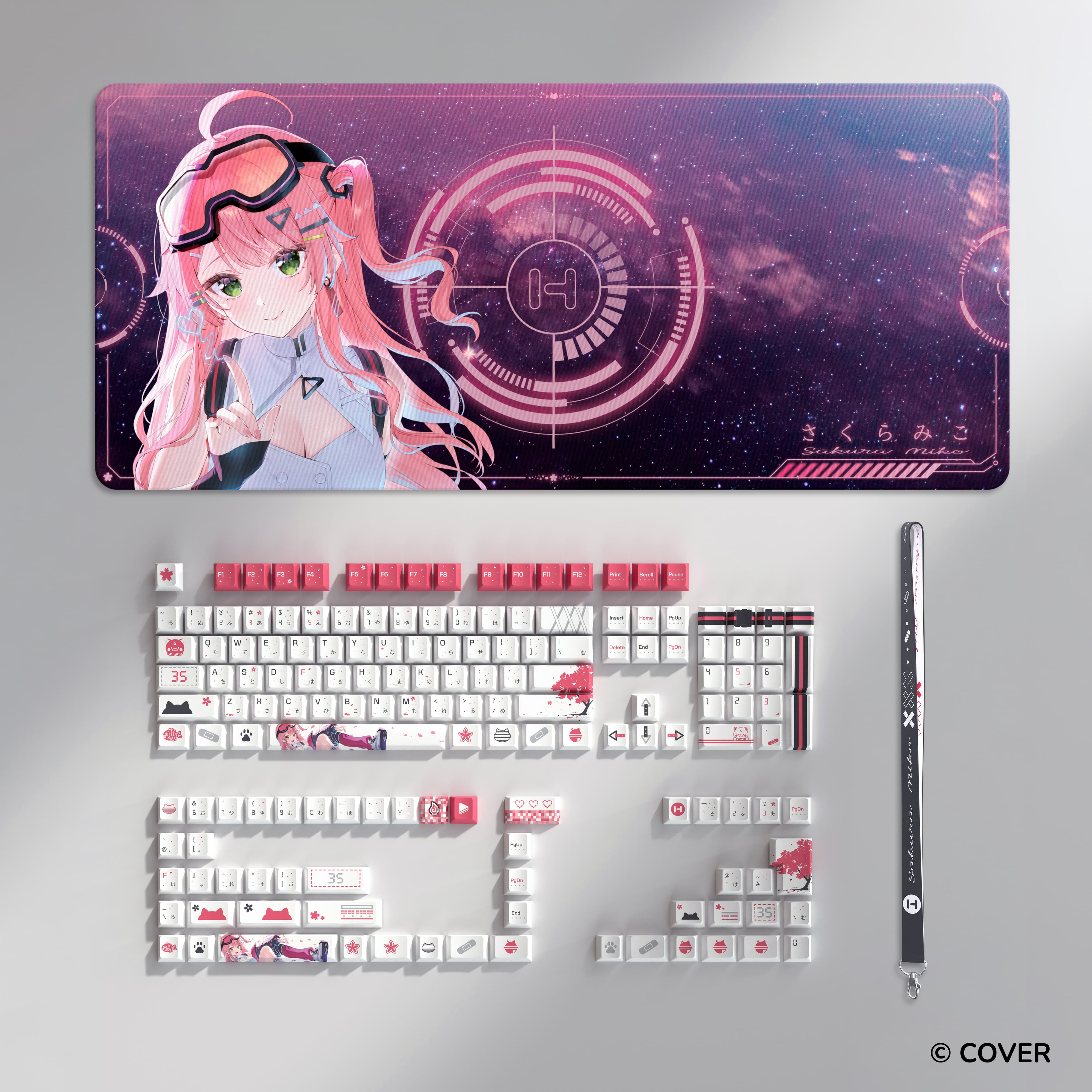 Sakura Miko Keycap Set and Desk Pad Bundle KEY-HYTE-SMIKO image