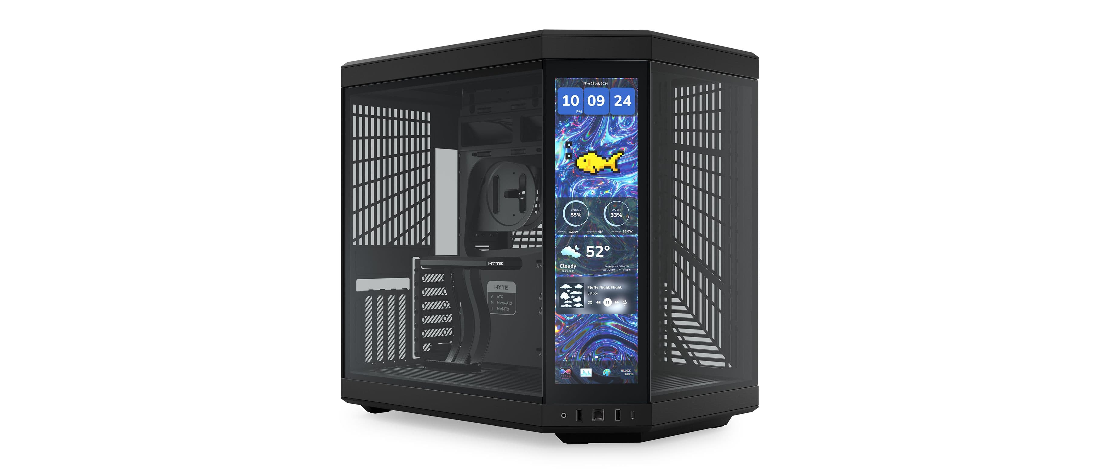 Y70 touch infinite - Our New PC Case with LCD Screen - Pitch Black | HYTE